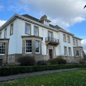 Newly constructed sash windows installed on a listed building in Scotland.